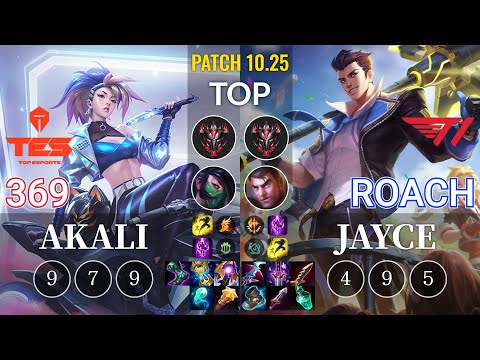 TES 369 Akali vs T1 Roach Jayce Top - KR Patch 10.25