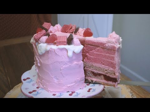 Love is cute but cake is softer | Pink velvet cake · dreamy dessert