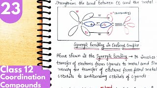 23) Bonding in metal carbonyls| Synergic bonding in metal carbonyls| Coordination Compounds Class12