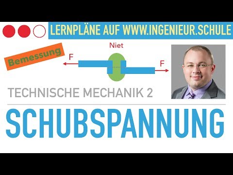 Schubspannung, Bemessung eines Niets, Aufgabe  – Technische Mechanik 2
