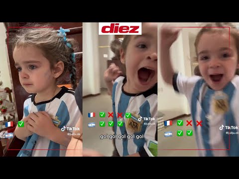 El tierno video de una niña argentina viendo los penales de la final del mundial y celebrando
