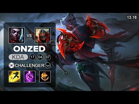 Onzed Zed vs Ekko Mid - KR Grandmaster - Patch 13.16 Season 13