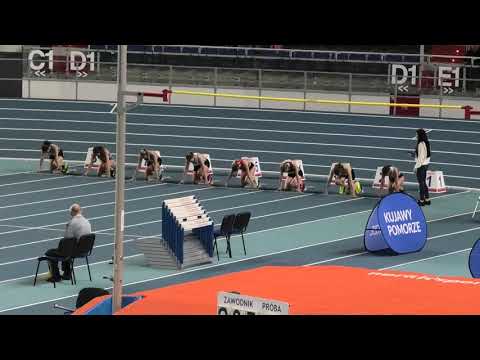 60m kobiet U18  bieg 1 - Toruń 20230121
