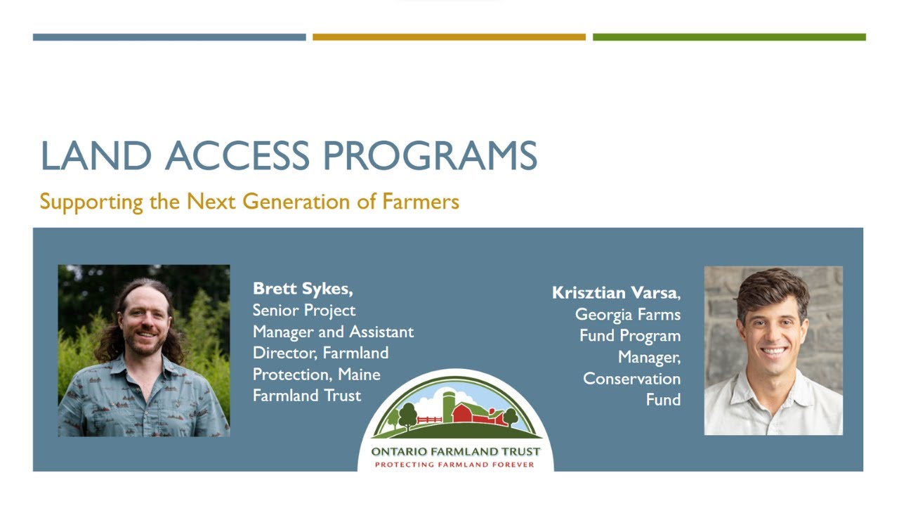 Farmland Conservation: Land Access Programs, Supporting the Next Generation (Jan 16, 2024 Webinar)