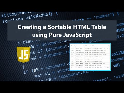 Create A Sortable Html Table Using Pure Javascript Demo