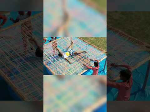 we make a trampoline only using 25000 rubber bands #trendingshorts #shortviral #viralvideo Mr hacker