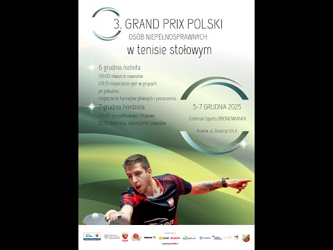III Grand Prix Polski Osób Niepełnosprawnych - kam. 1 stoły nr 1-7 - 07.12.2025 g. 9.00
