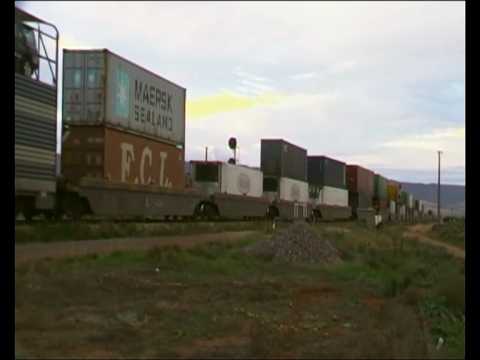 Pacific National Freight Train,Leaving Coonamia,South Australia.