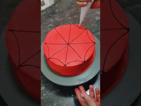 Spiderman web cake design | 🕸️🕸️spider web cake decorating tutorial 🎂🎂