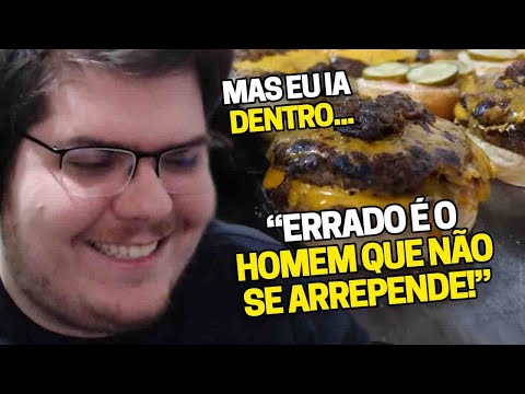 CASIMIRO REAGE: HAMBÚRGUER SEM TEMPERO DE QUEIJO QUEIMADO COREANO | Cortes do Casimito