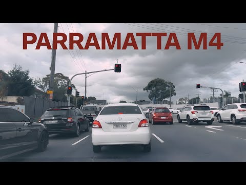 Parramatta to Homebush West Drive | M4 Motorway Scenic Tour Sydney 🇦🇺 | Cloudy Day | 4K HDR 60FPS
