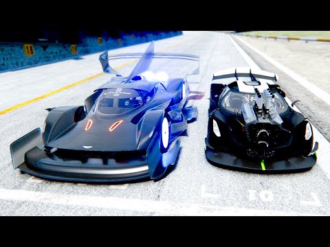Koenigsegg Dragster Concept vs Aston Martin Black Nightmare Concept at Drag Race 24 KM