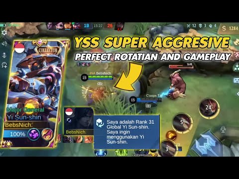 YSS SUPER AGGRESIVE AND PERFECT ROTATION - Yi sun shin Gameplay Mobile Legends