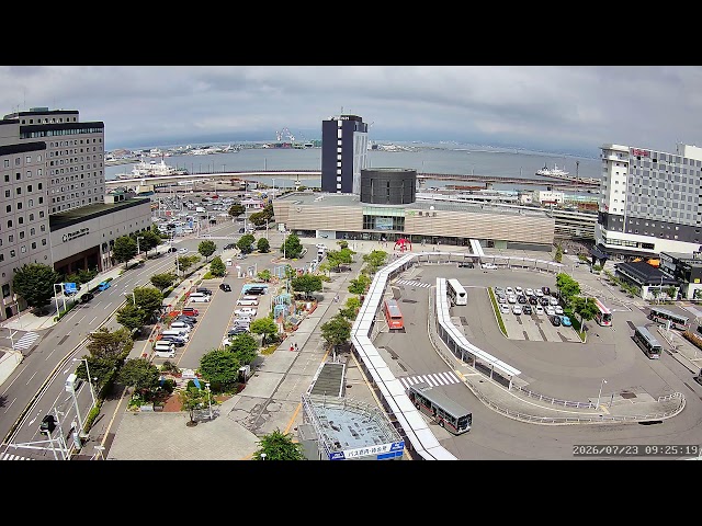 函館駅前・大型クルーズ船の寄港