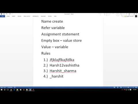 Python tutorials in Hindi 03 Variables