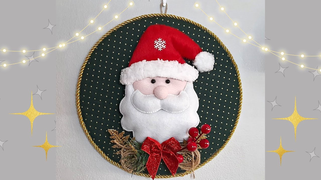 Enfeite de natal com papai noel de feltro