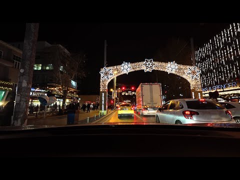 ASMR 4K Drive | New Year Lights on Bağdat Avenue | Rain, Reflections & Nardugan