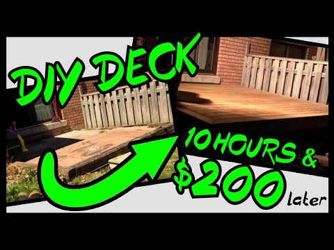 10 by 10 DIY deck build - timelapse of my son and I building a deck over our old patio