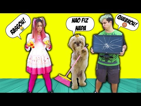 MALOUCOS FINGE BRINCAR DE BABÁ DE UM CACHORRO DE VERDADE! ( Pretend to play nanny Dog )