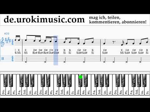 Klavierunterricht (rechte Hand) Luis Fonsi, Stefflon Don - Calypso Noten Lernen um-ih995