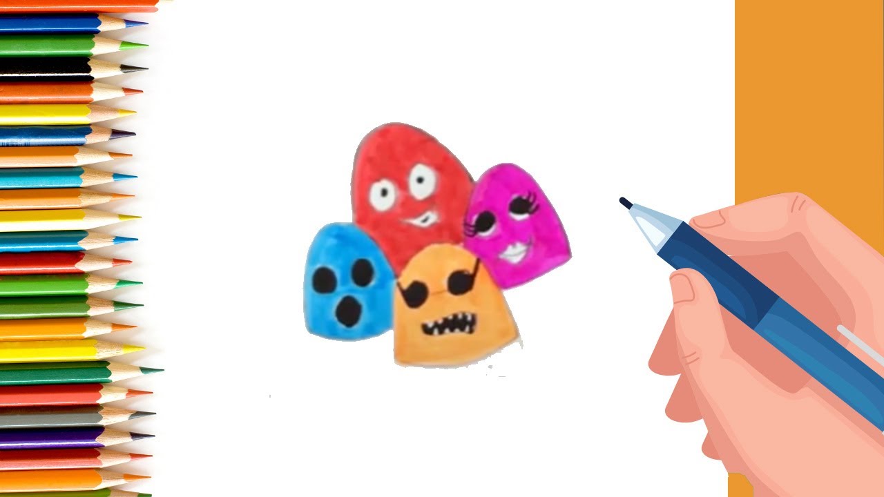 How to draw funny gum drops