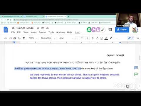 Rabbi Ysoscher Katz - Sippur Yetziat Mitzrayim--A Night of Story Telling: What Is Your Story?