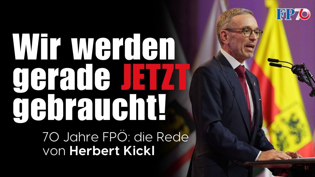 Herbert Kickl sagt Systemwechsel voraus - 70 Jahre FPÖ: die Rede des FPÖ-Obmannes