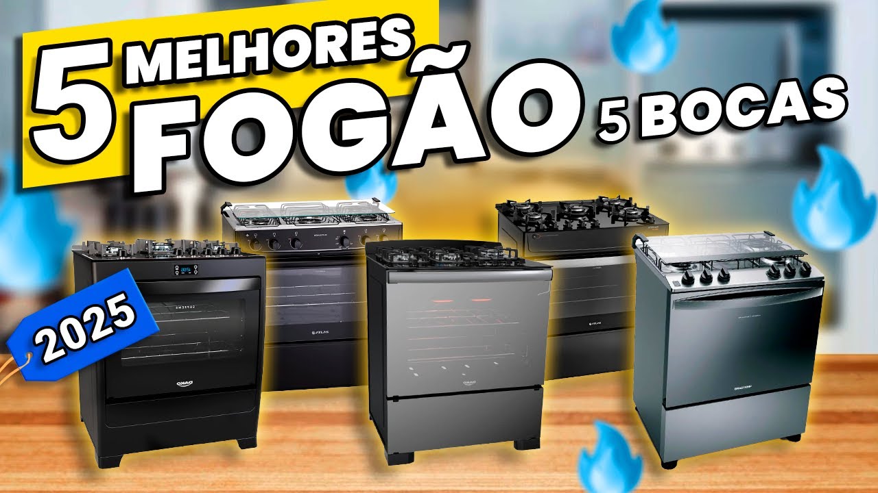 Os 5 MELHORES: FOGÃO 5 BOCAS em 2024!✅ (Melhores Fogões)