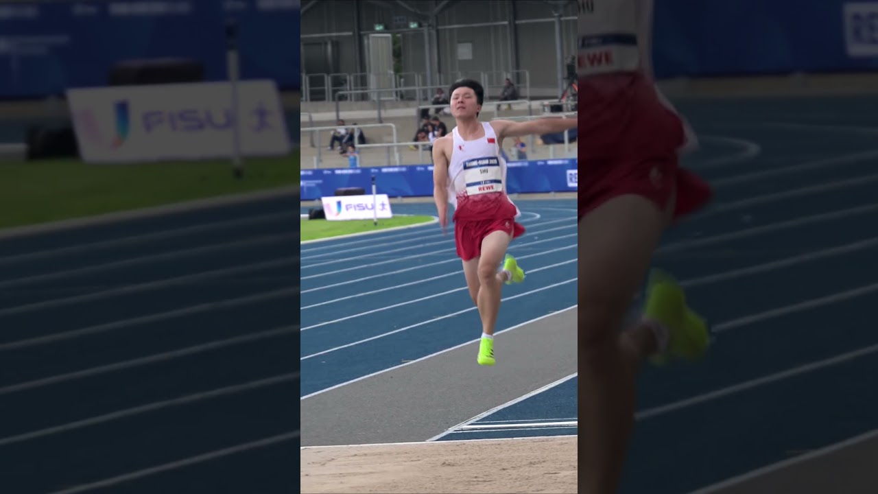 Shu Heng wins the 2025 World University Games with 8.09m (7.88m in video) longjump