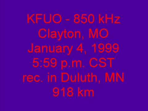 KFUO 850   Clayton, MO 1999 01 04 5 59 PM CST KOA follows