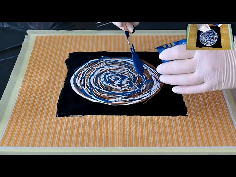 (711) SIMPLE acrylic dip on PAPER NAPKIN ~ Easy beginner technique ~ Abstract flower ~ Fluid art