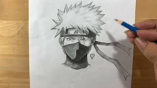 Easy Draw Kakashi Hatake | Easy Pencil Drawing Step by Step | Anime Art