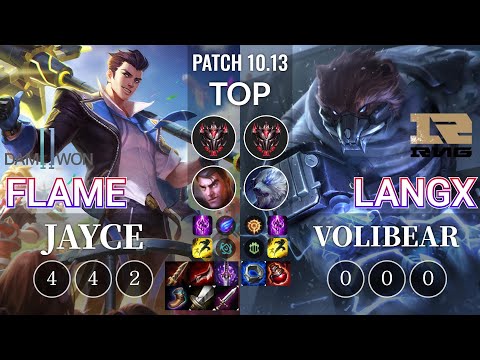 DWG Flame Jayce vs RNG Langx Volibear Top - KR Patch 10.13
