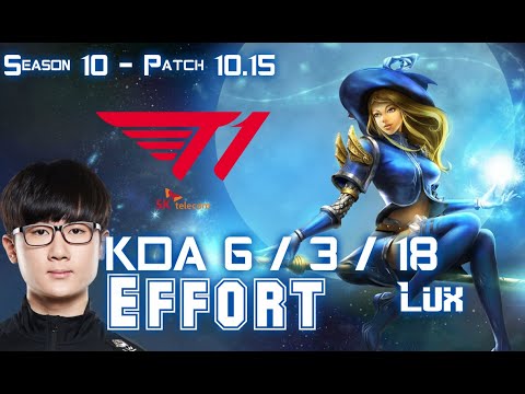 T1 Effort LUX vs ZILEAN  Support - Patch 10.15 KR Ranked