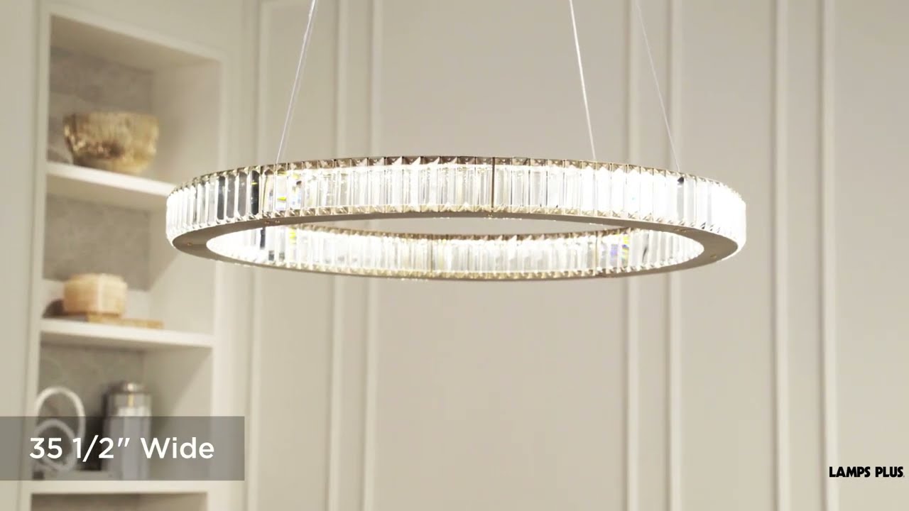 Video 1 Watch A Video About the Possini Euro Vesta Gold Crystal LED Pendant Chandelier