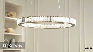 Watch A Video About the Possini Euro Vesta Gold Crystal LED Pendant Chandelier