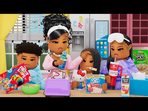 FAMILY SICK DAY MORNING ROUTINE!! *STAYED HOME FROM SCHOOL!!* | Bloxburg Family Roleplay