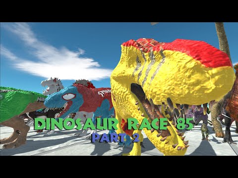 DINOSAUR RACE 85 PART 2 | all unit race | the DRAGON is catching up - Animal Revolt Battle Simulator