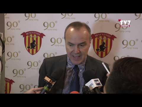 Benevento, il saluto del presidente Balata al mister Inzaghi