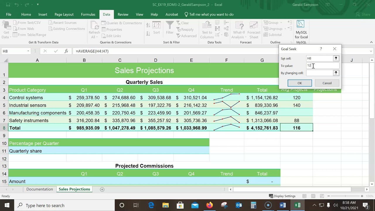 CS110 Excel Module 3 module project 2