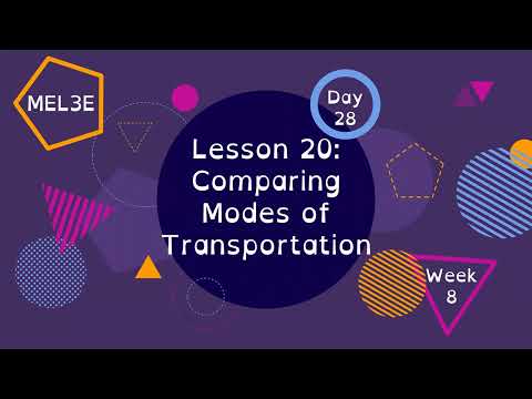 MEL3E Wahsa Lesson 20: Comparing Modes of Transportation