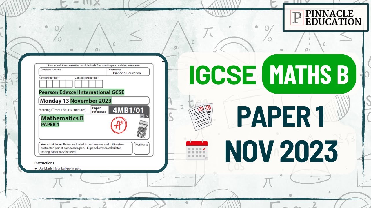 Solve This NOV 2023 Maths B Exam Paper With Me! | Edexcel IGCSE 4MB1/01 Past Paper Walkthrough