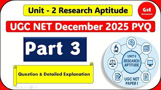 UGC NET Research Aptitude Dec 2025 PYQ | Part 3 | Marathon with Smart Tricks