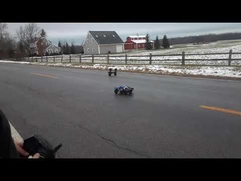 Traxxas stampede vxl vs slash 4x4 with castle motor and esc crash