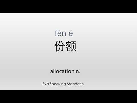 How to say ☆allocation/份额☆ in Mandarin Chinese