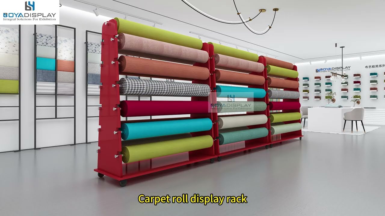 Vertical Carpet Roll Display Stand - boyadisplays.com