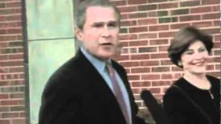 George W. Bush and his wife attend church