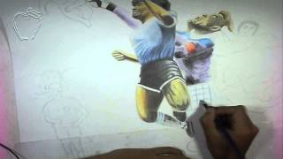 dibujo la mano de dios, gol de maradona a los ingleses
