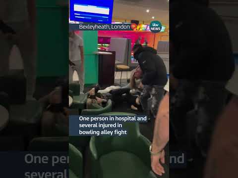 One person in hospital and several injured in massive bowling alley fight #itvnews #news #fight