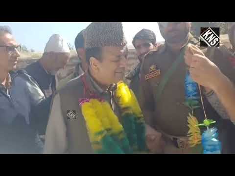 J&K Assembly Speaker and Charar-i-Sharief MLA Abdul Rahim Rather holds a pu...